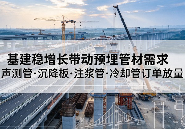 乳源基建稳增长带动预埋监测管材需求，声测管、沉降板、注浆管订单持续放量
